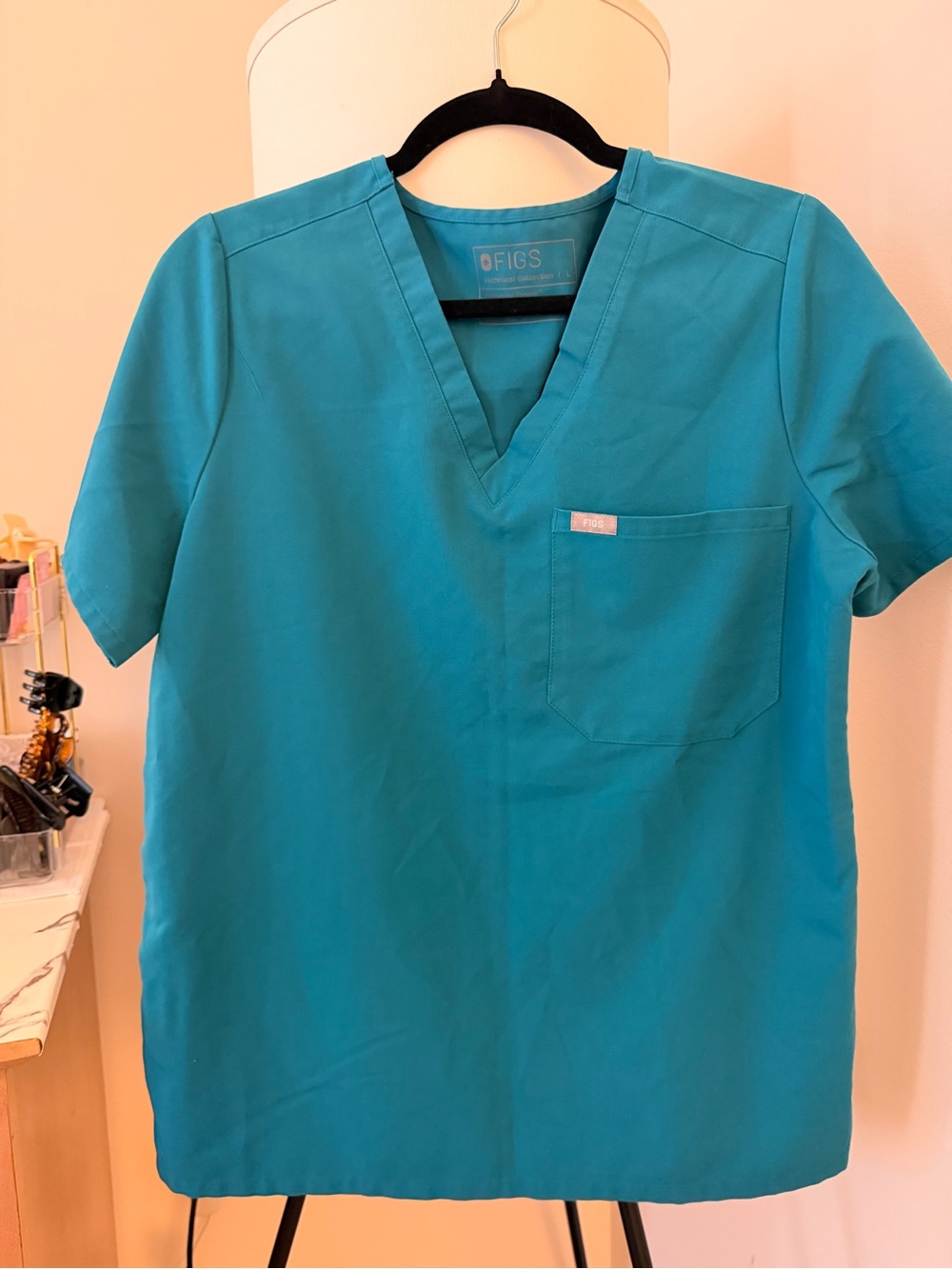 FIGS Teal V-Neck Scrub Top